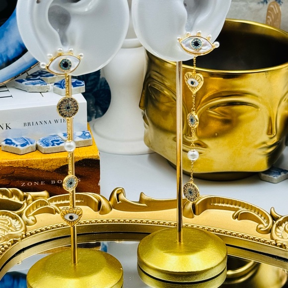 🆕 KATE SPADE 🧿 NWT Evil Eye Linear Earrings - Picture 11 of 15